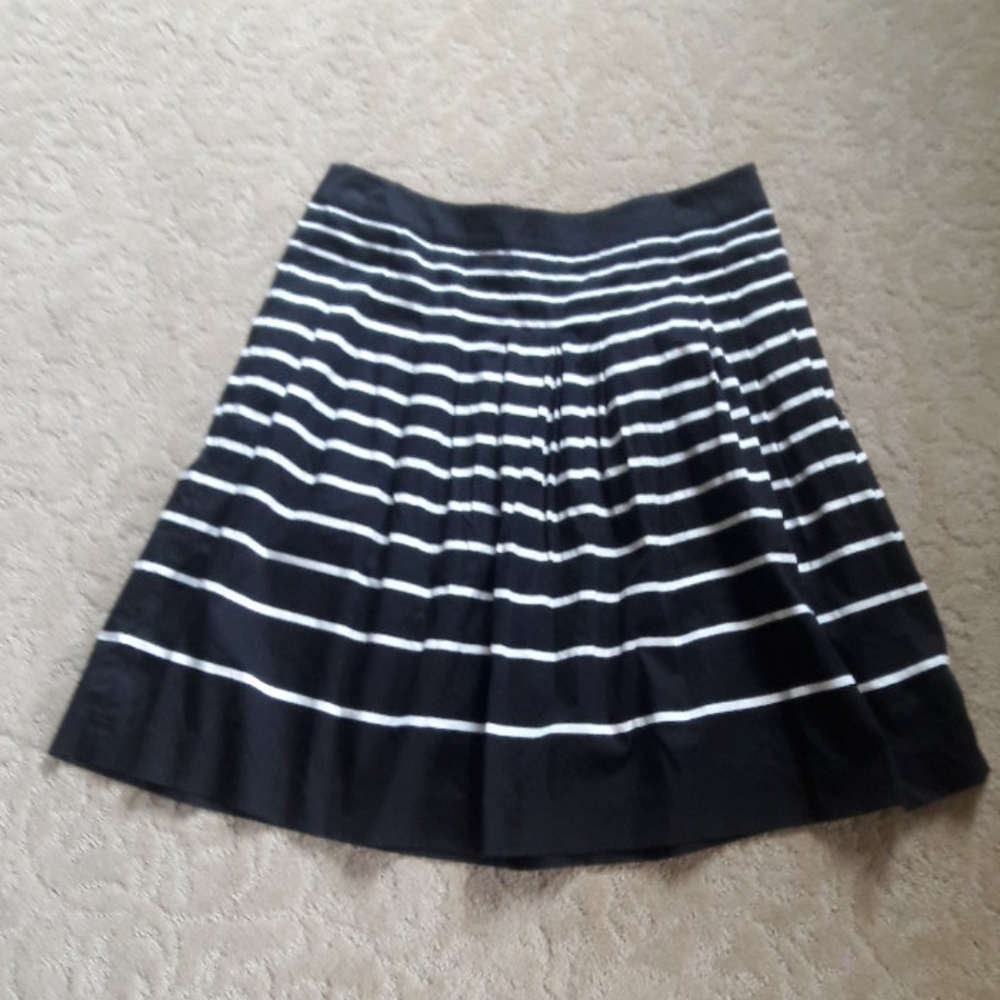 Talbots Black & White Flared Skirt